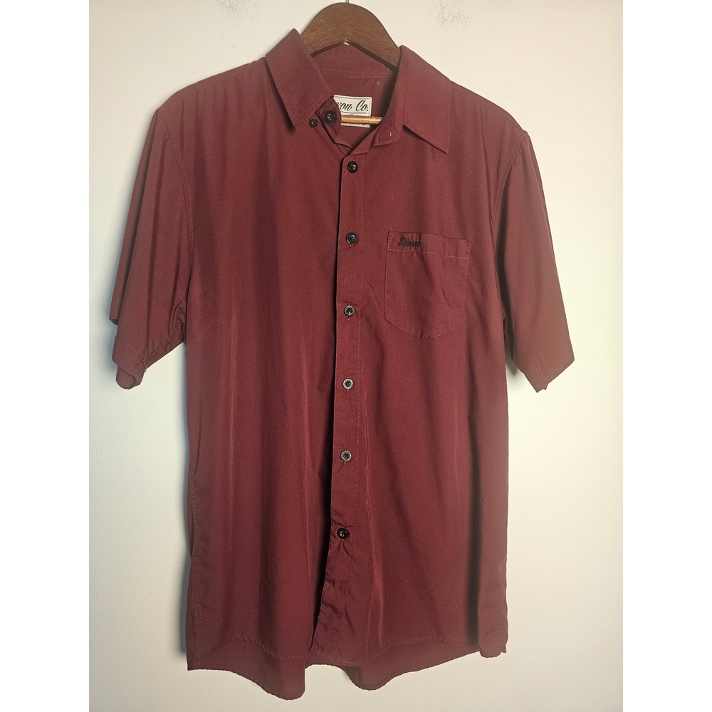 Biker Dixxon Flannel Co Signature Series  Mens L Burgundy Bamboo Short Sleeve